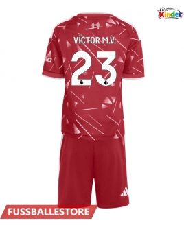 Günstige Liverpool Victor Munoz #23 Heimtrikotsatz Kinder 2026-27 Kurzarm (+ Kurze Hosen)